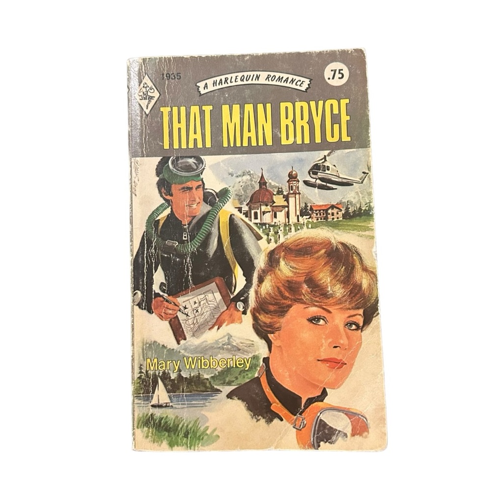 VTG 1970s Harlequin Romance Novel That Man Bryce Paperback Book Art Retro Decor